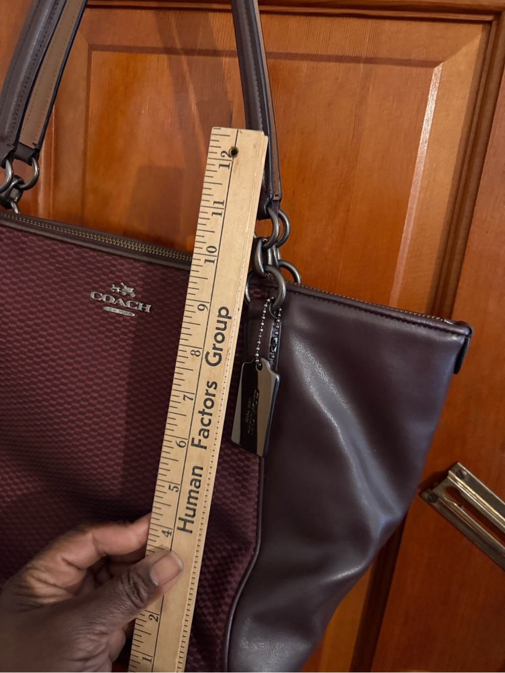 Coach Maroon and Tan Leather Patch Shoulder Bag - Picture 10 of 11